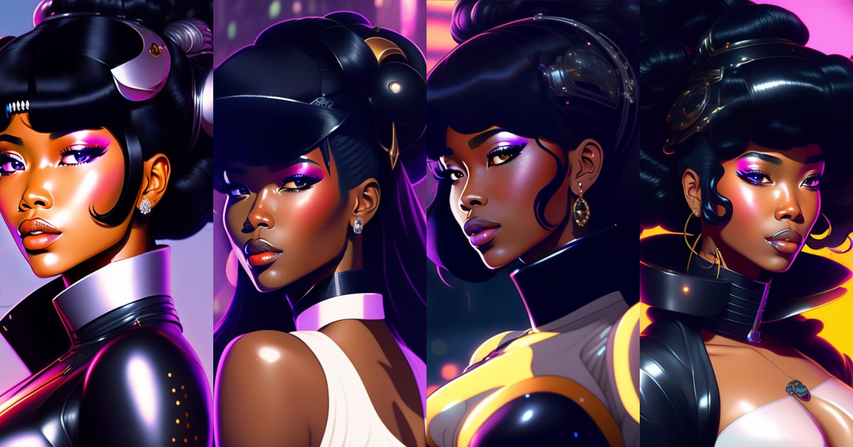 Lexica - Beautiful Black 25 yr old space opera princess, close-up ...