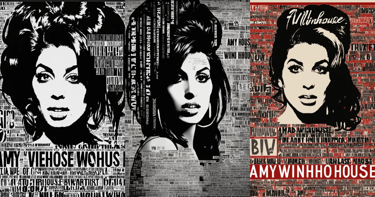 Lexica - Concert poster detailed Amy Winehouse typography 