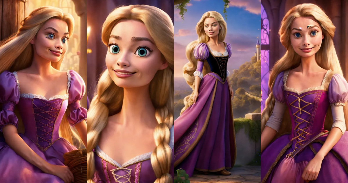 Lexica - Margot Robbie as Disney's Tangled Rapunzel