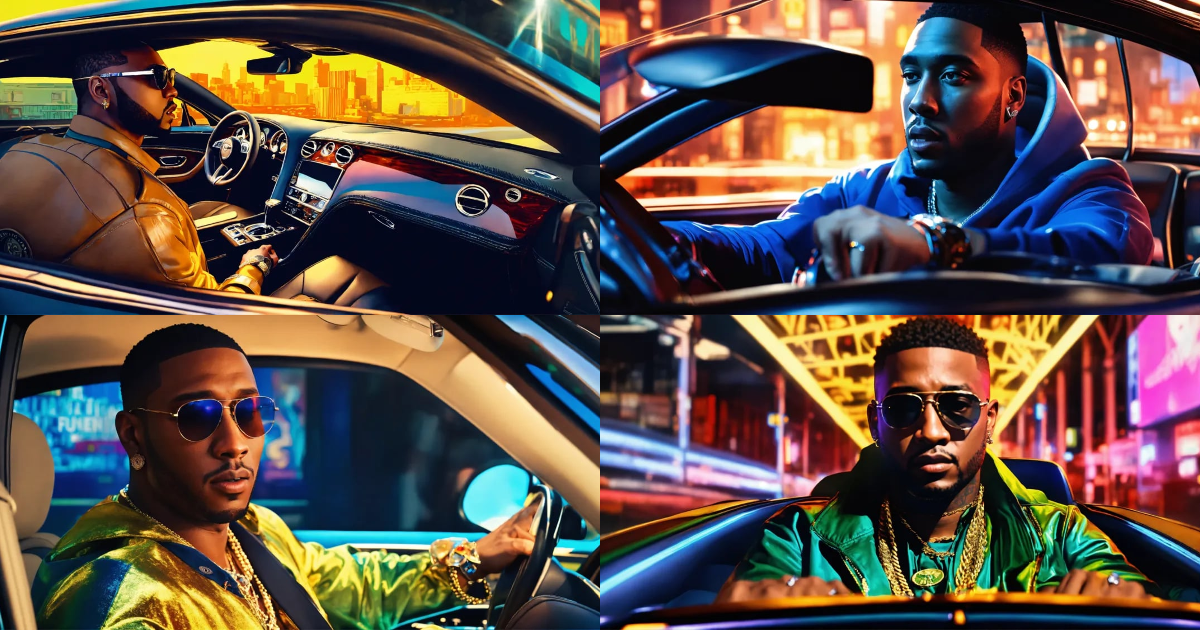 Lexica - Interior view shot Pop art, hyperrealist portrait of rapper ...