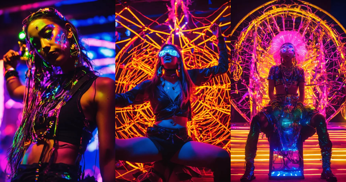 Lexica - Colorado festival Raver dancing made of topaz and shimmer ...