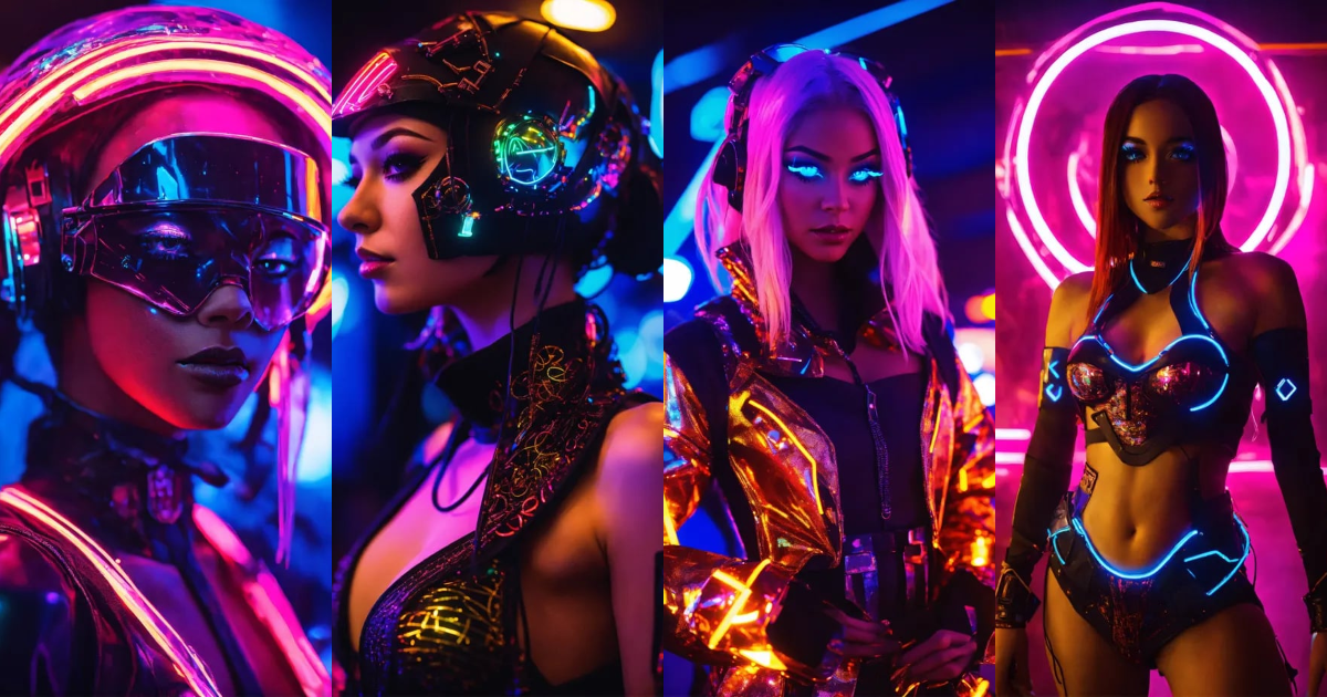 Lexica - Futuristic Cosplayer of topaz and shimmer black neon light ...