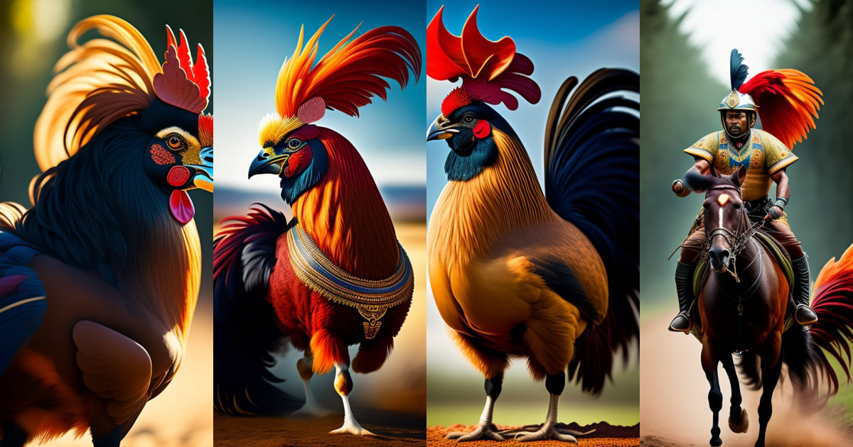 Lexica - Warrior riding massive rooster