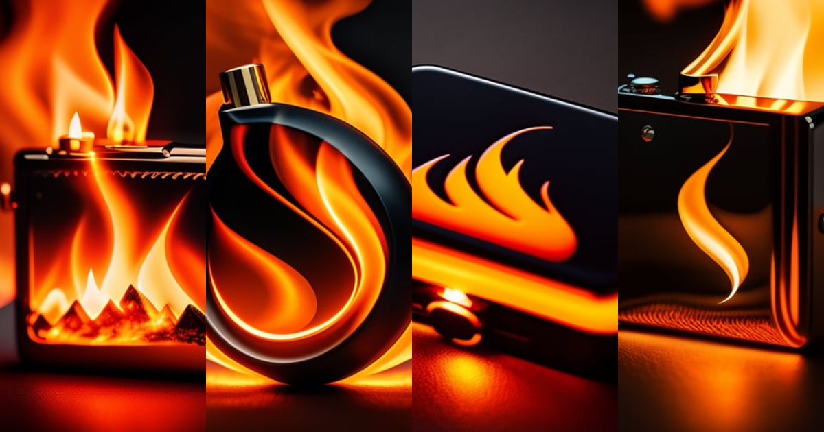 Lexica - An album art cover photo of a lighter that is lit with fire ...