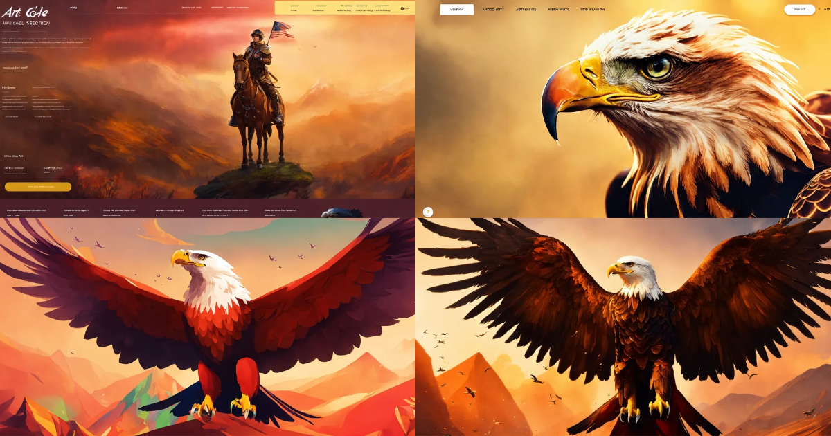 Lexica - Beautiful landing page website design of an art eagle hero ...