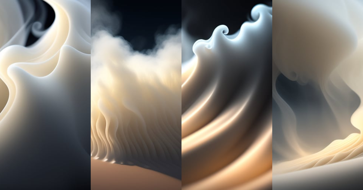 Lexica - Ultra detailed of flowing ivory, covered with billowing smoke ...