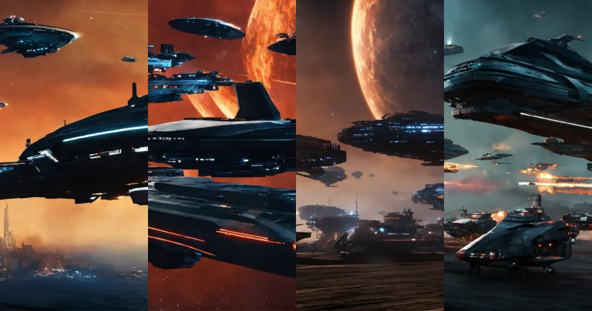Lexica - A fleet of ships from the sci-fi tv show The Expanse