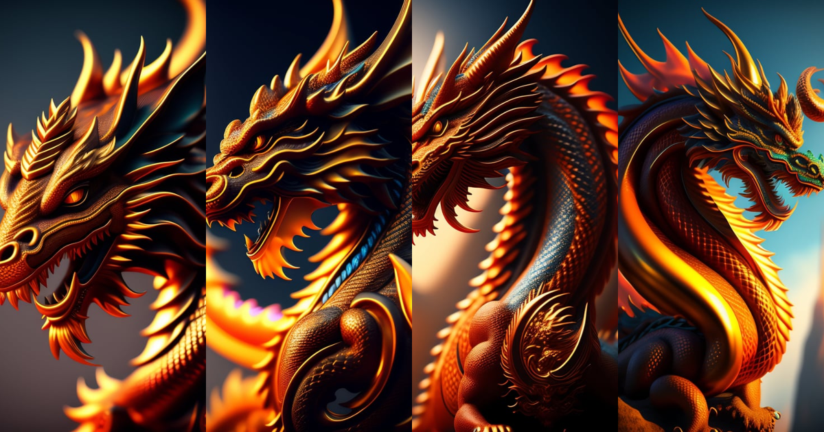 Lexica - A tribal Chinese dragon tattoo by Eiichiro Oda, high poly