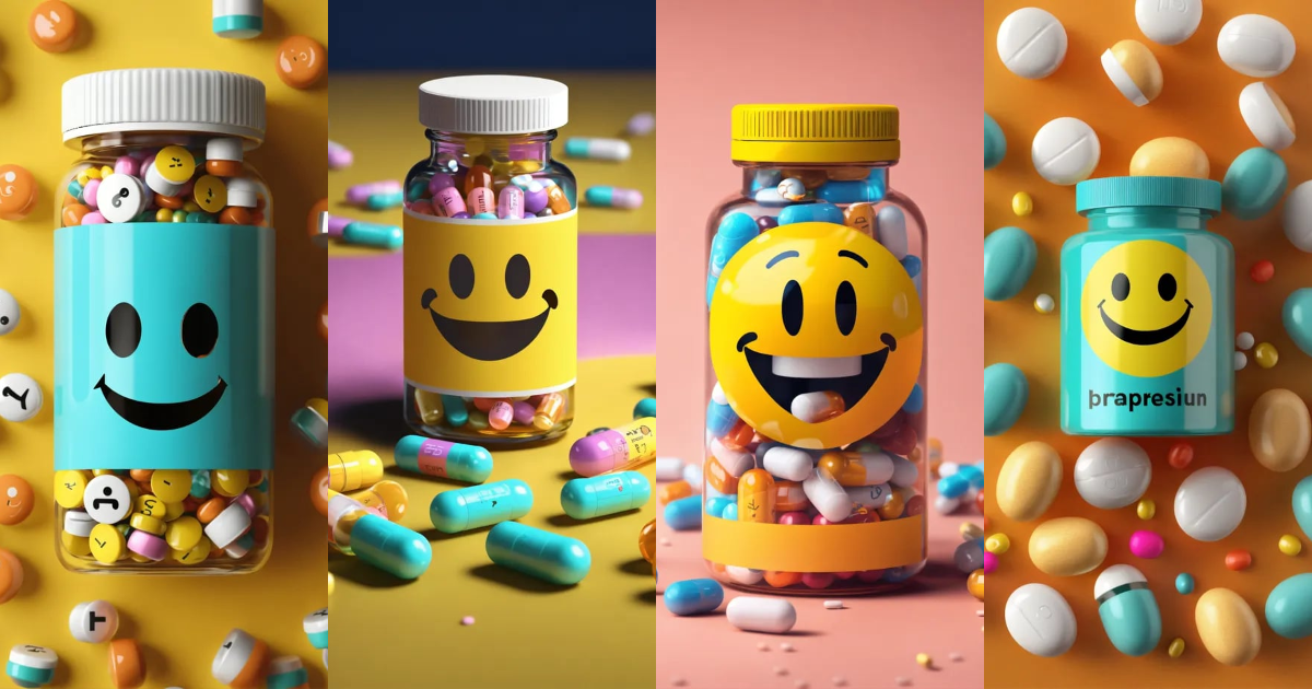 Lexica - Tiny pills with smiley faces on pills, that are inside of a ...