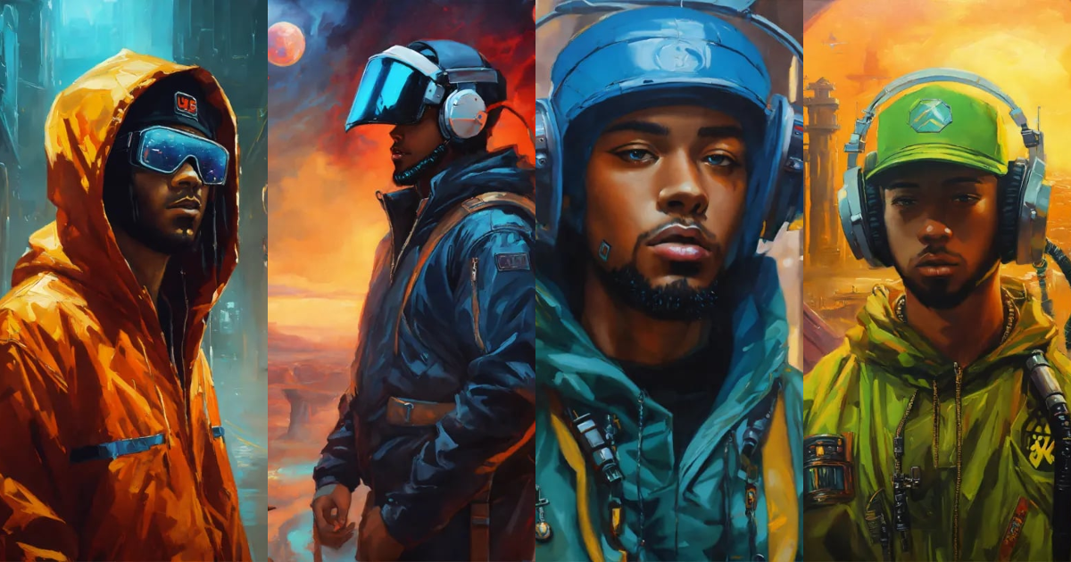 Lexica - Sci-fi fantasy Rapper Artist, oil painting art style, High Quality