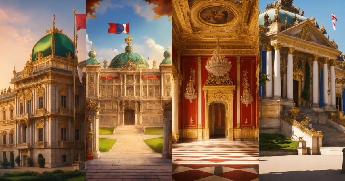 Lexica - A royal palace with a flag