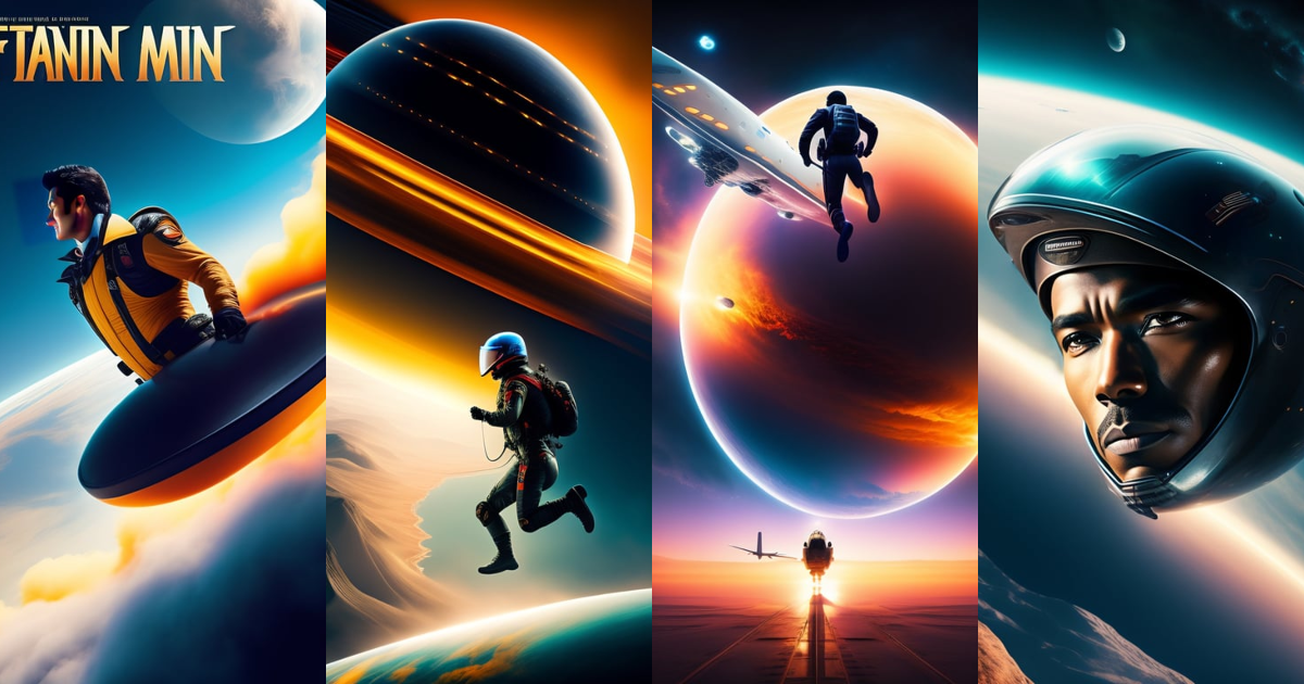 Lexica - A flying man in the year 2400