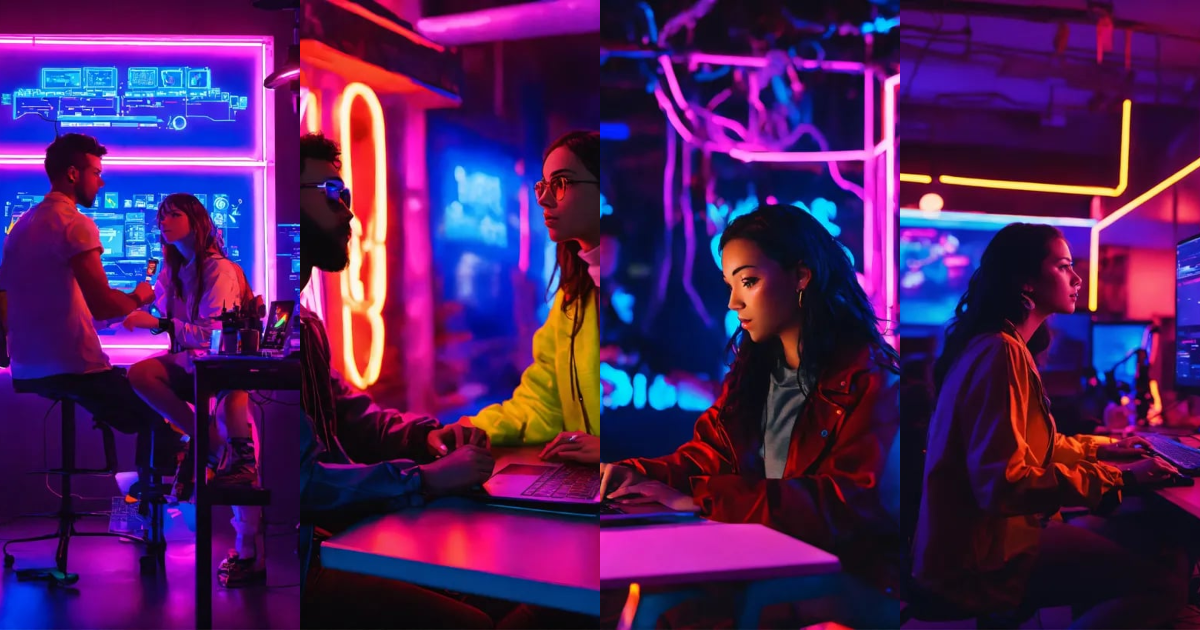 Lexica - A web developer and a woman web developer in an environment ...