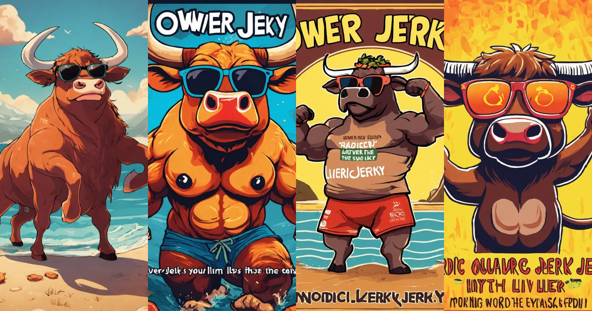 Lexica - A riped bull that flexes his arms up and wearing sunglasess ...