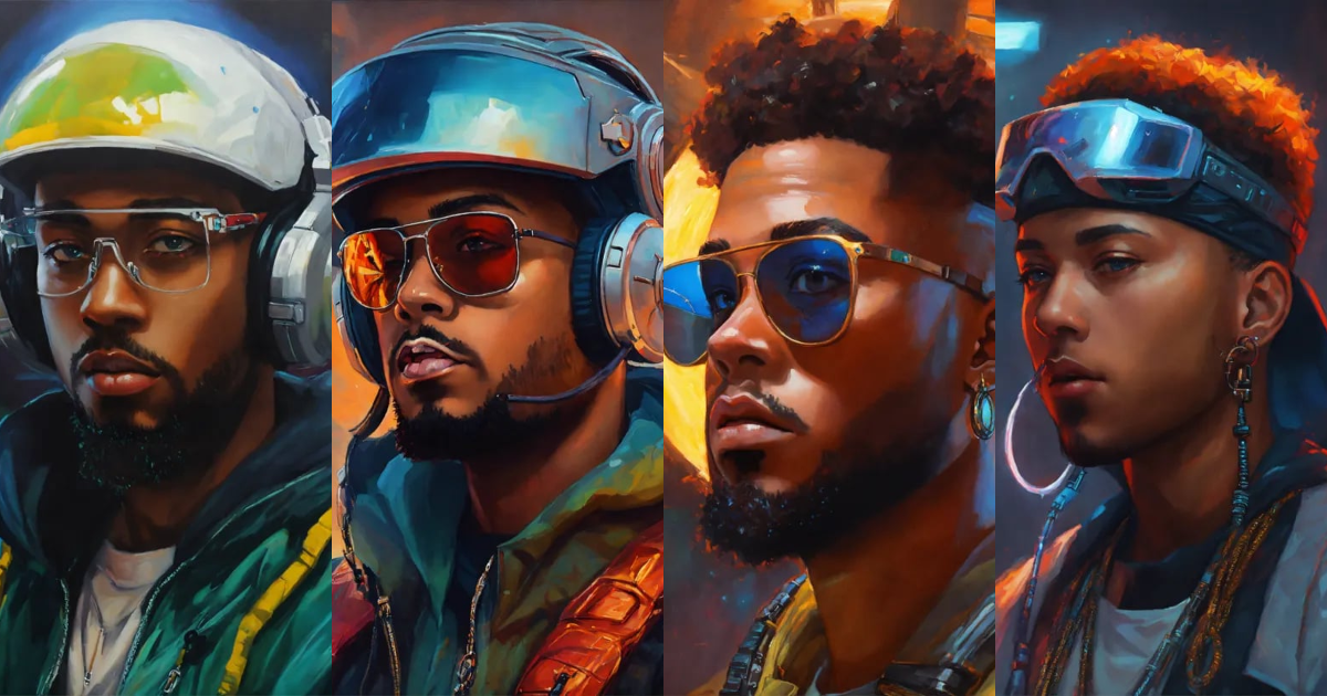 Lexica - Sci-fi fantasy Rapper Artist, Head shot, oil painting art ...