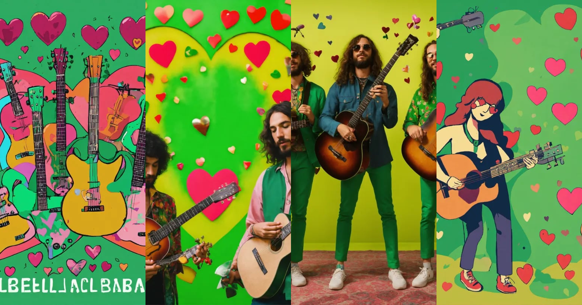 Lexica - A square instagram post with musicians holding heart shaped ...