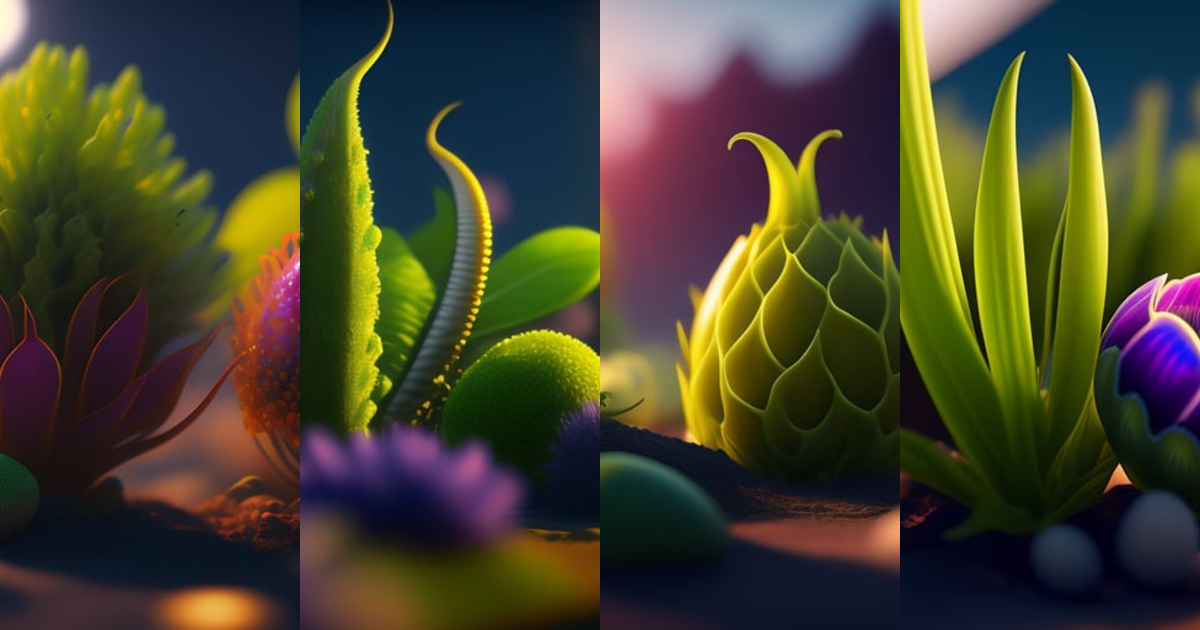 Lexica - Many different strange vegetable flowers plants with sharp ...