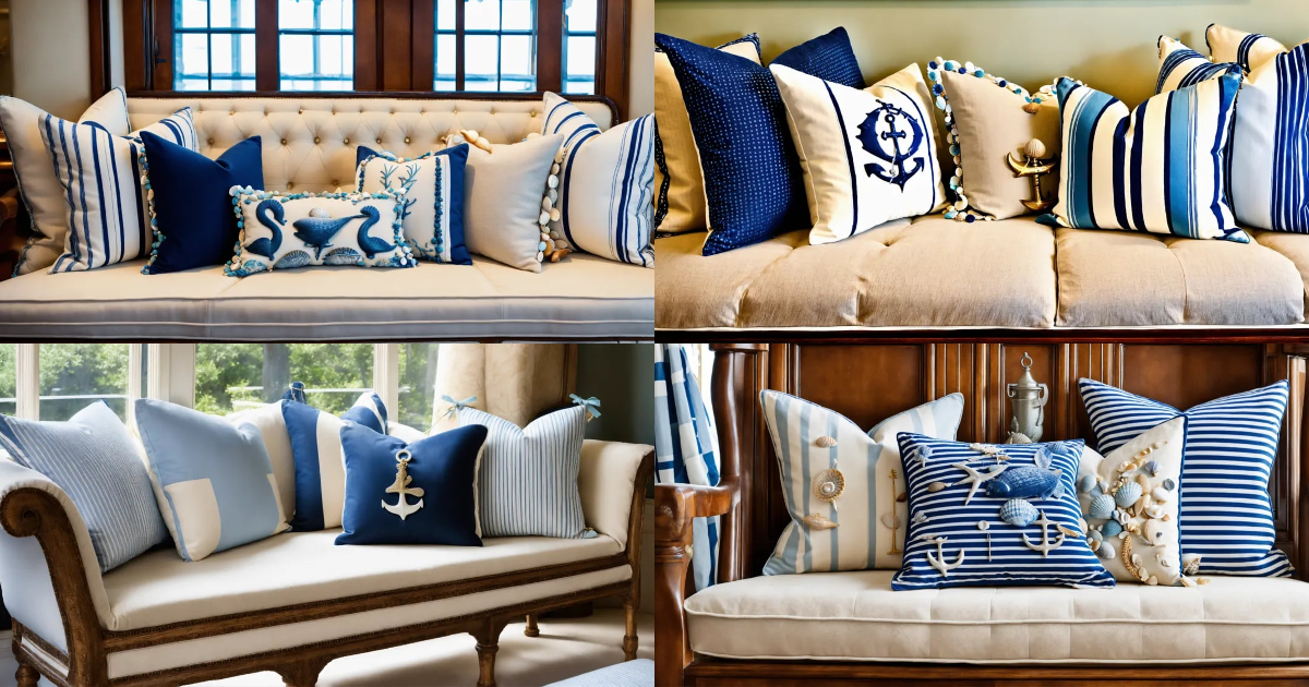 Lexica - Luxury Decorative Pillows In Blue, Light Blue And White 