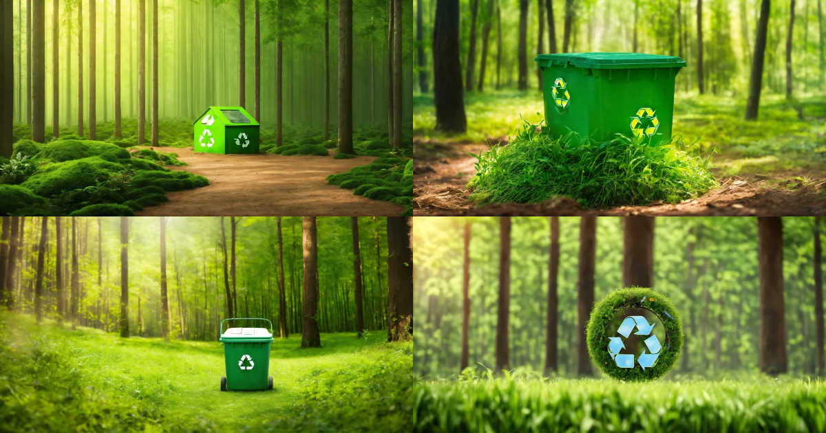 Lexica - Recycling waste concept. recycling sig green grass in the ...