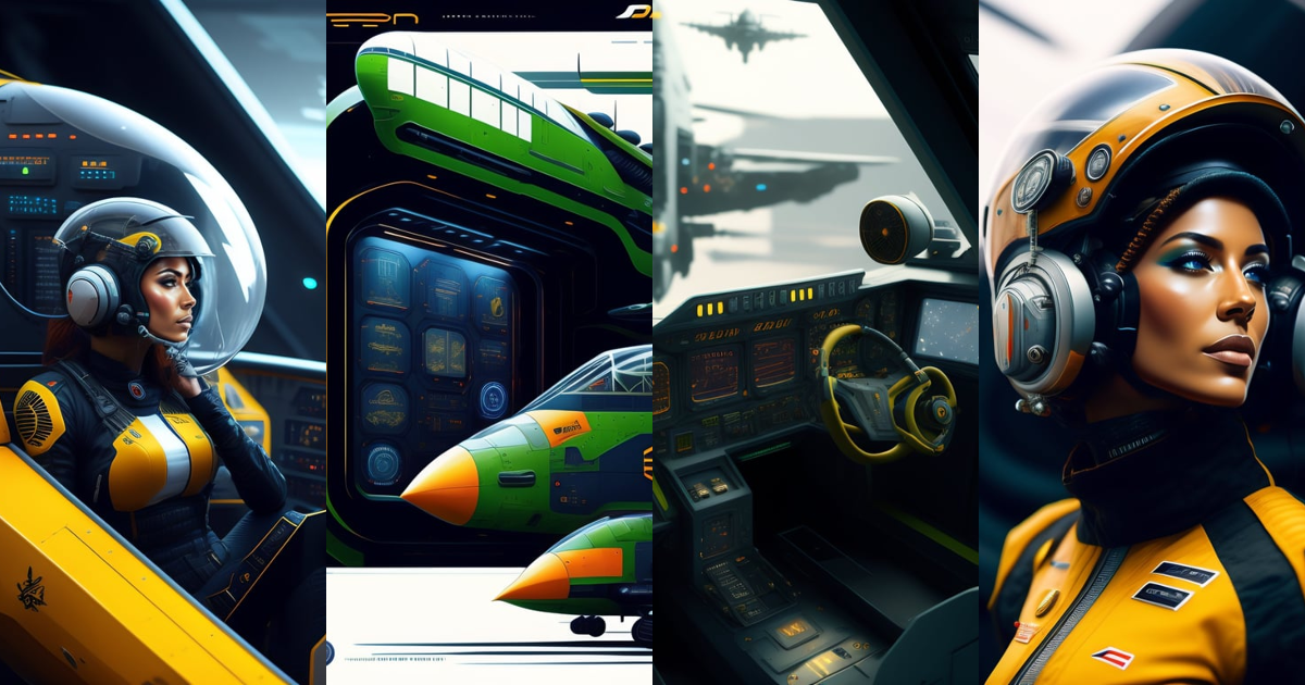 Lexica - Cyborg pilot wired to commands, detailed minimalist interior ...