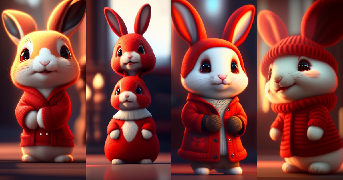 Lexica - Cute adorable little bunny waving and happy smiling greeting ...