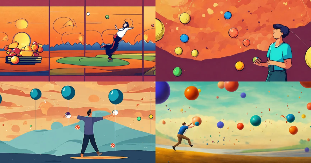 Lexica - A person juggling multiple balls in the air, symbolizing their ...