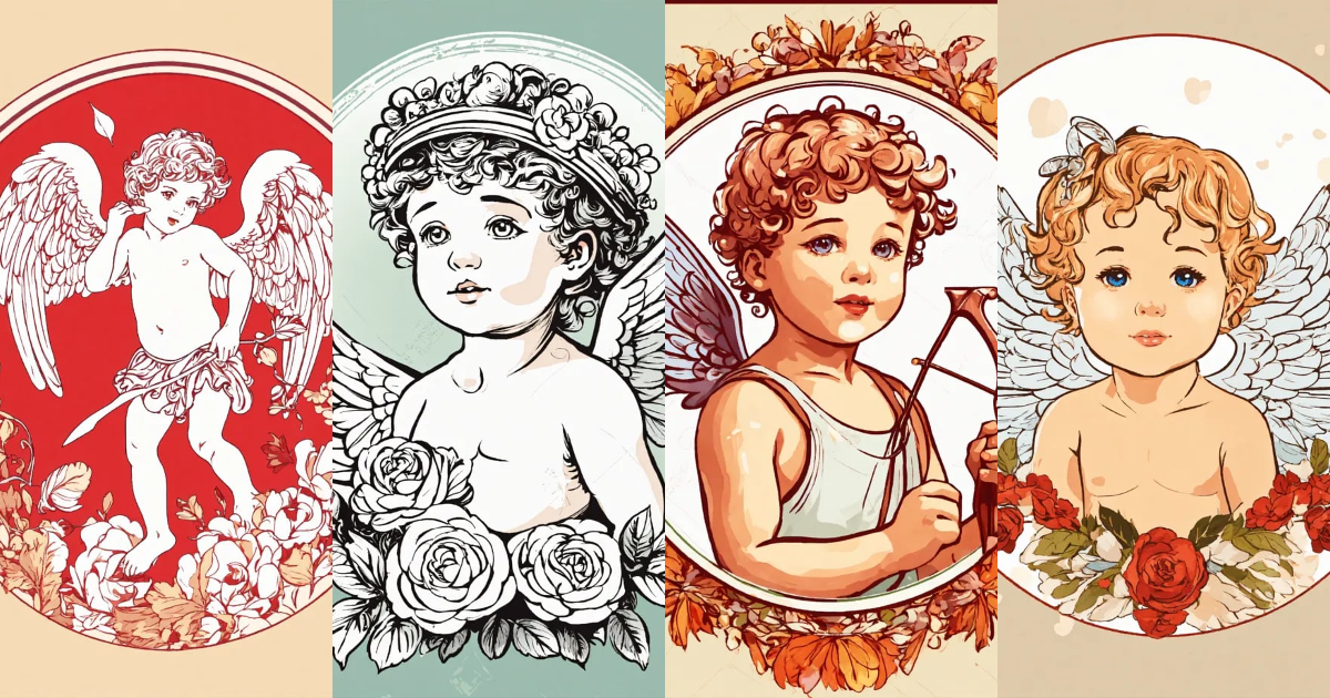 Lexica - Vector illustration of Cupid. White background, picture in a ...