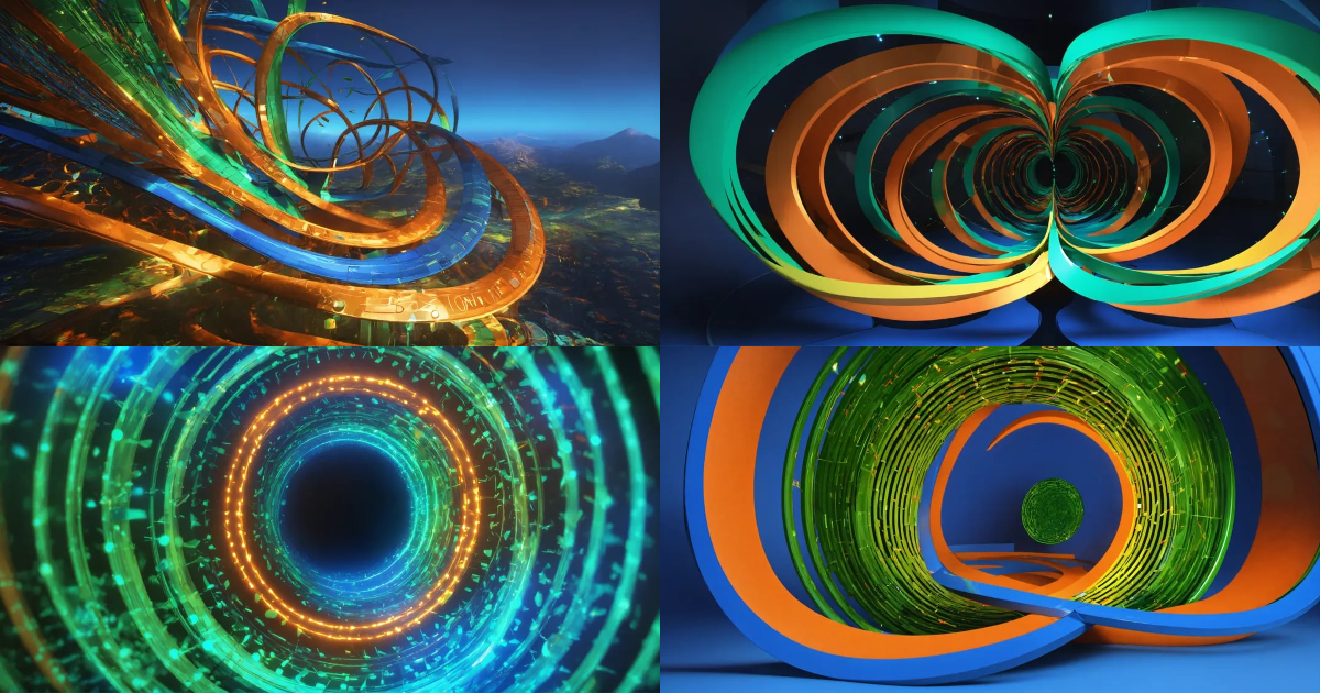 Lexica - A 3D digital illustration representing infinity. Using circles ...