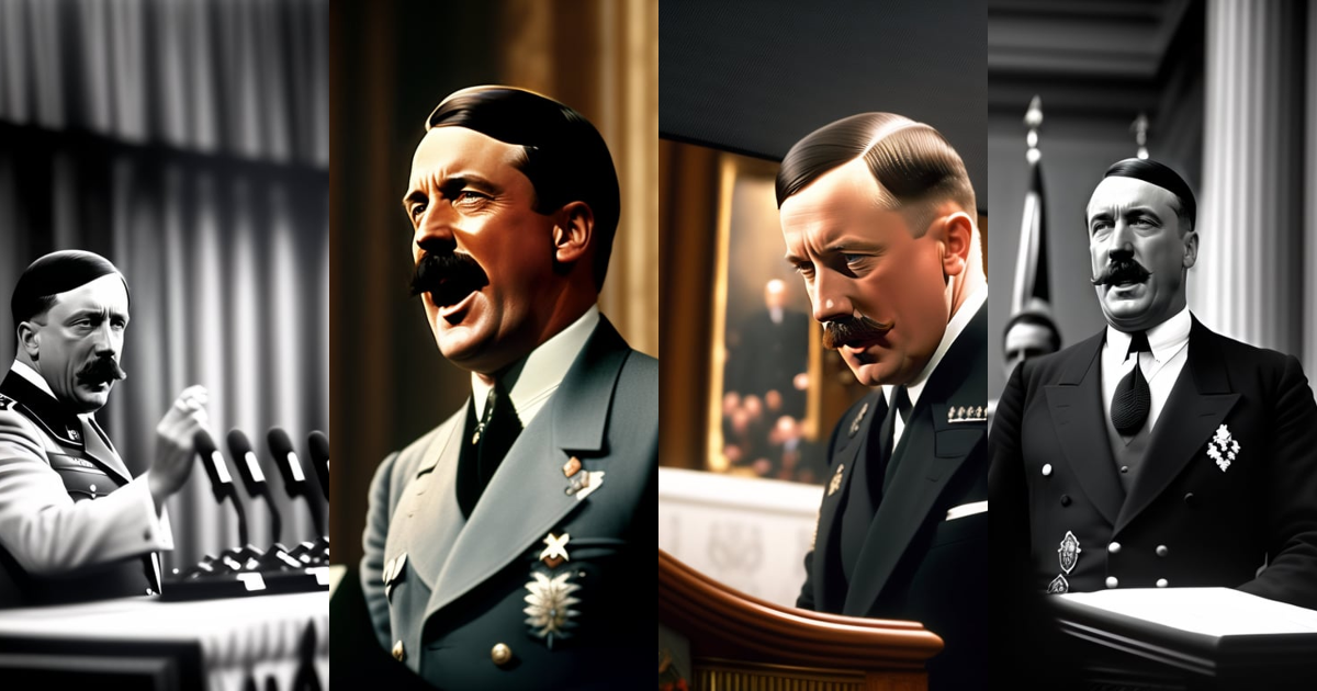 Lexica - A portrait of adolf hitler making a passionate speech