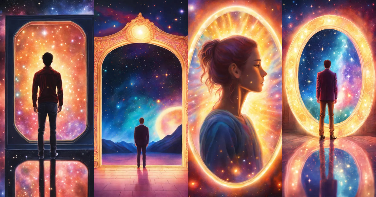 Lexica - Realistic colored pencil drawing of a big magic mirror ...