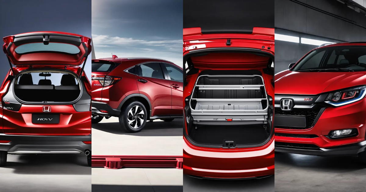 Lexica Only the red trunk piece part from honda hrv 2018, with white background, no cars, no