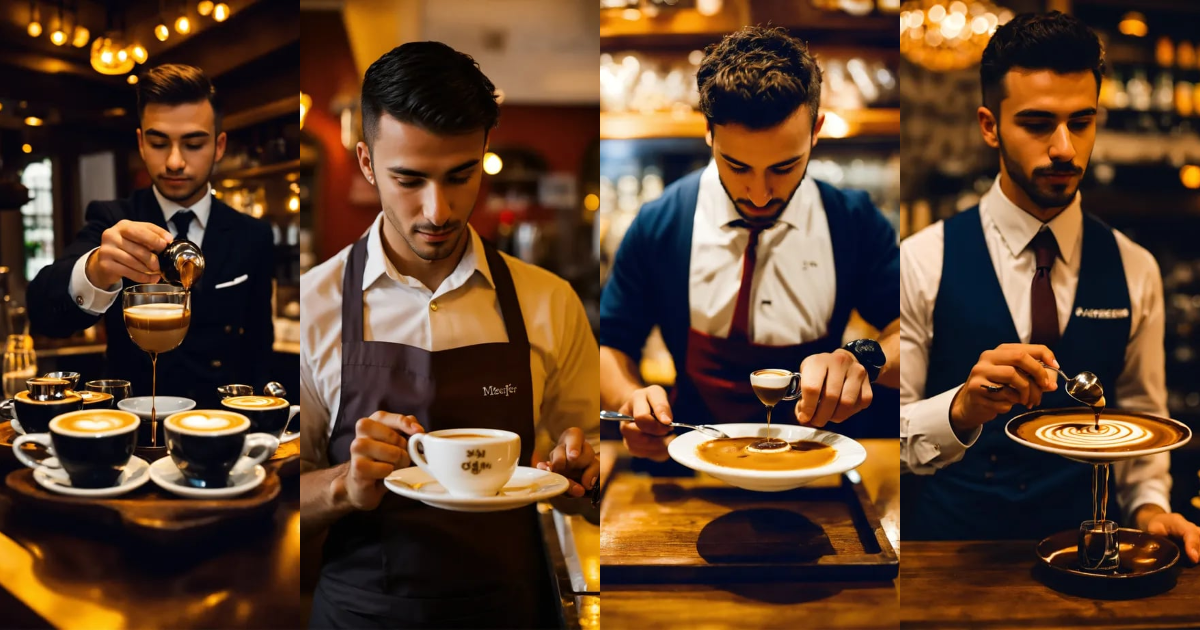 Lexica - Amazing waiter serving an espresso