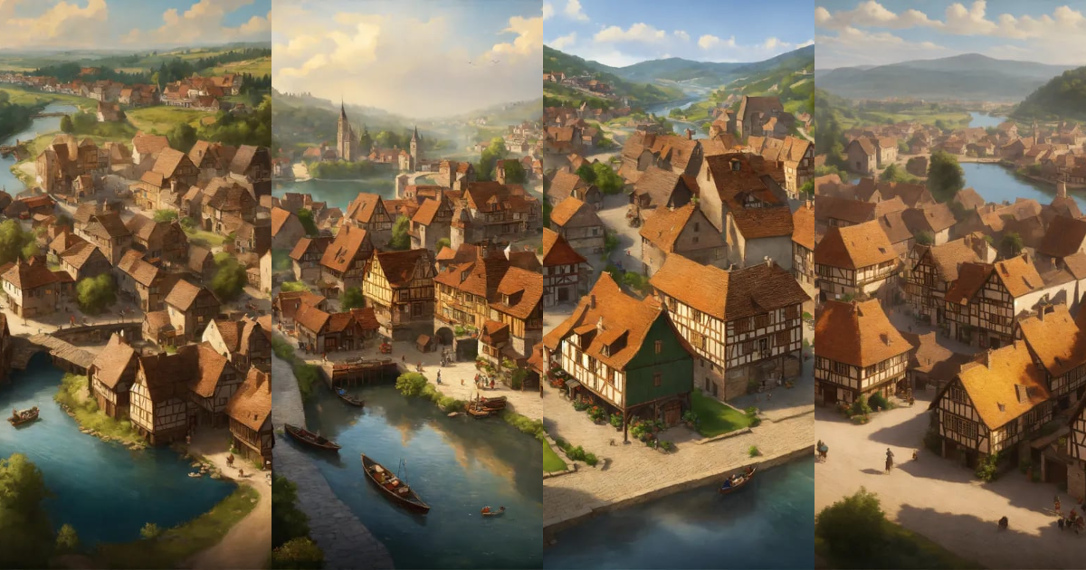 Lexica - Highly realistic, photography, Bird's eye view of a medieval ...