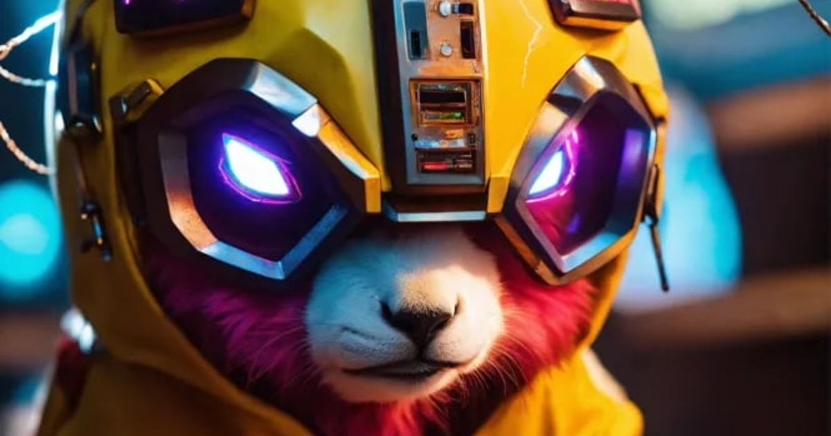 Lexica - A real photo of Cute Cyber Lama lightning angry