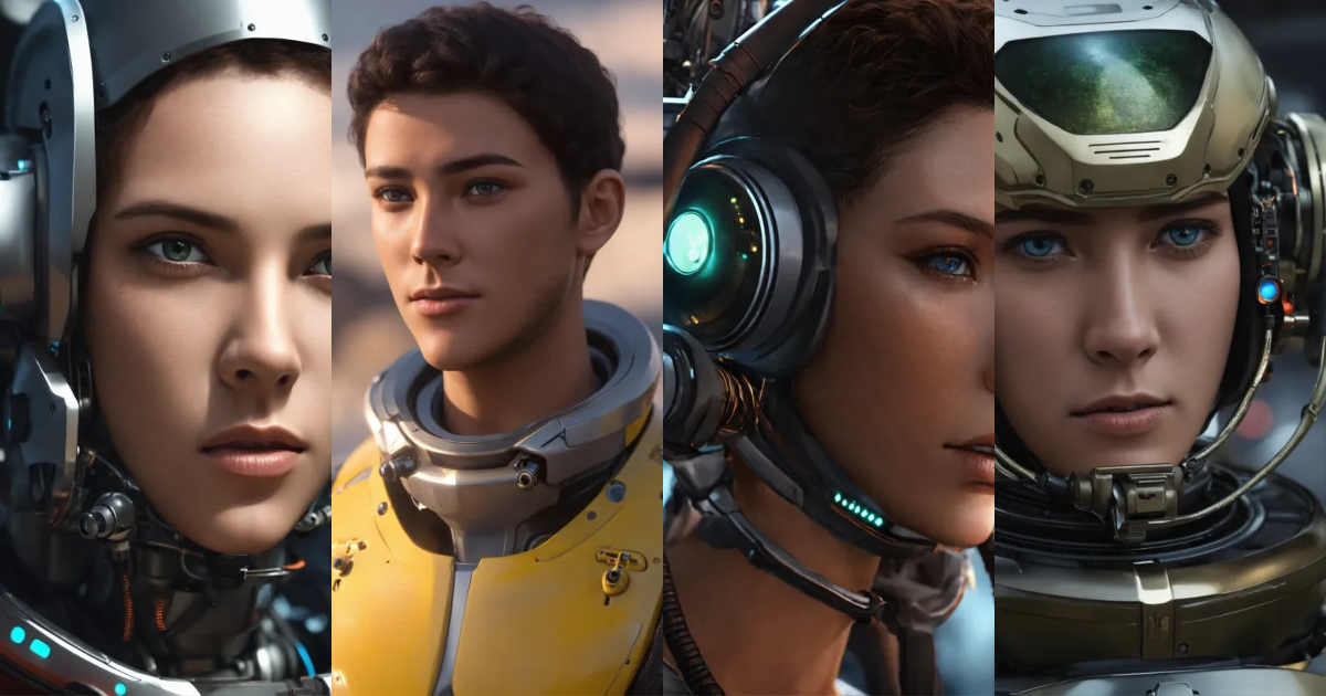Lexica - A human in the v7 version but with eyes like camera's. But ...