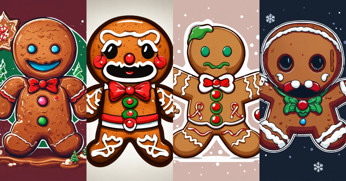 Lexica - Evil angry gingerbread man christmas logo t-shirt design on a ...