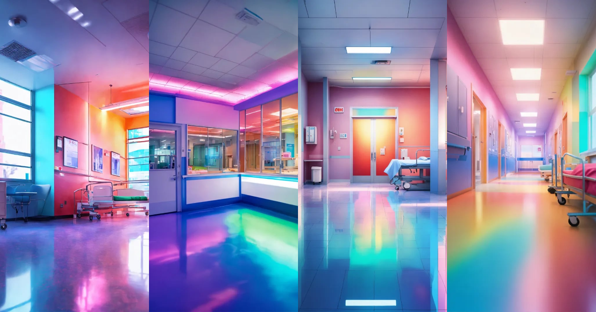 Lexica - Blur hospital and clinic interior, vibrant, Colorful gradient ...