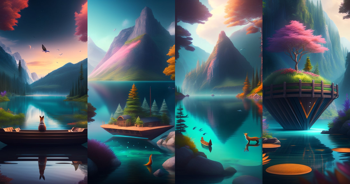 Lexica - Beautiful fantasy island forest, surrounded by water and ...