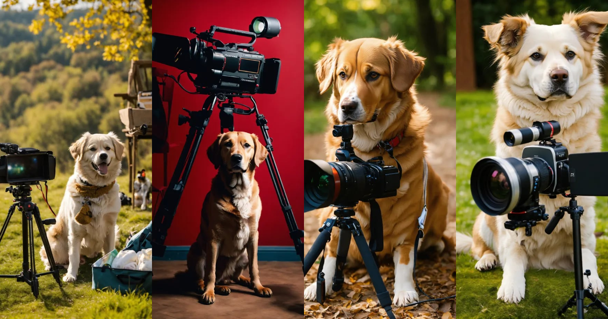 Lexica - The dog is a movie cameraman and is making a movie