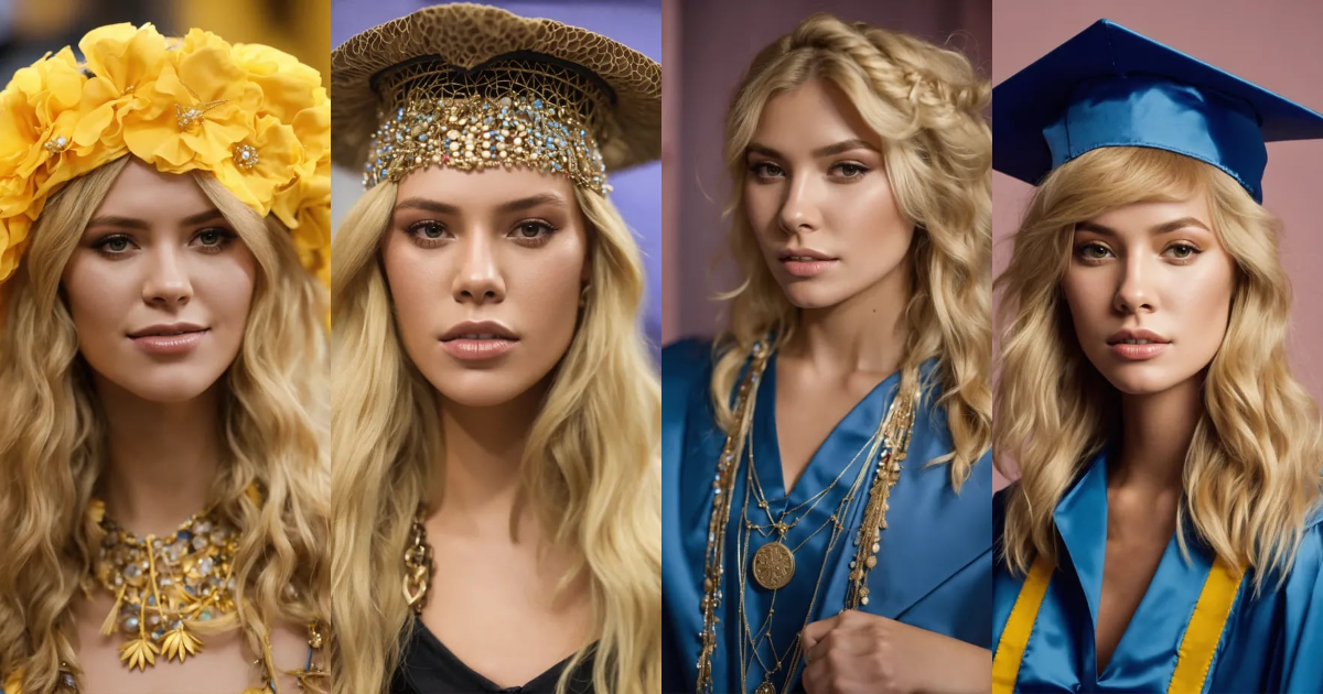 Lexica - Blonde Neanderthal woman graduated from fashion school