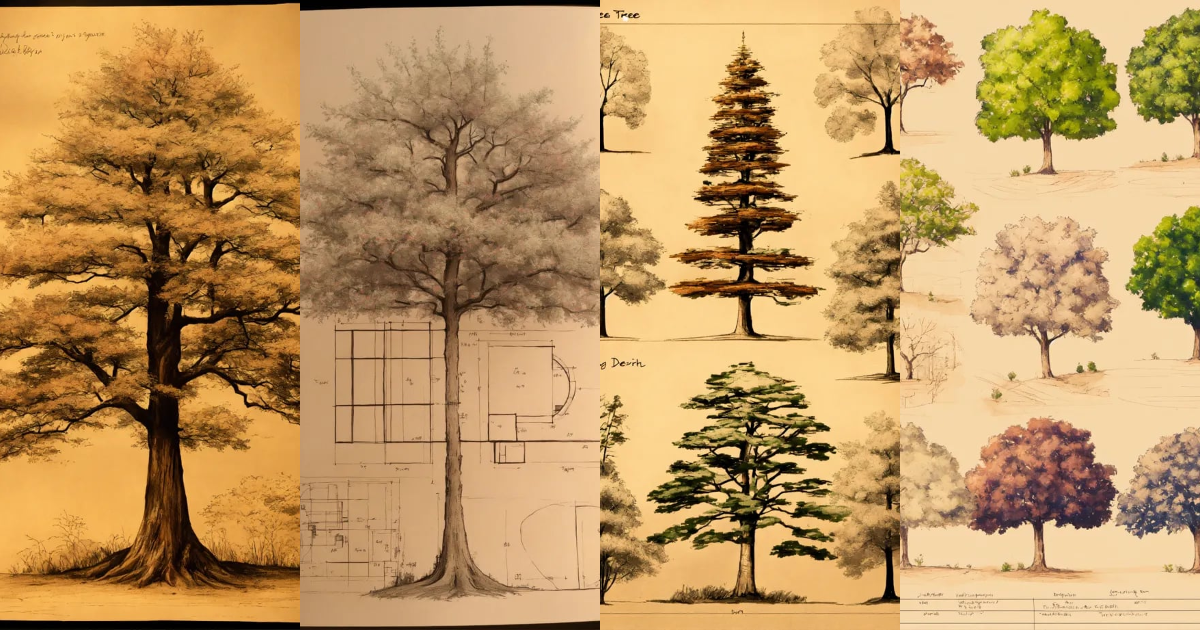 Lexica - Designing tree, designing sheet, sketch out designs,