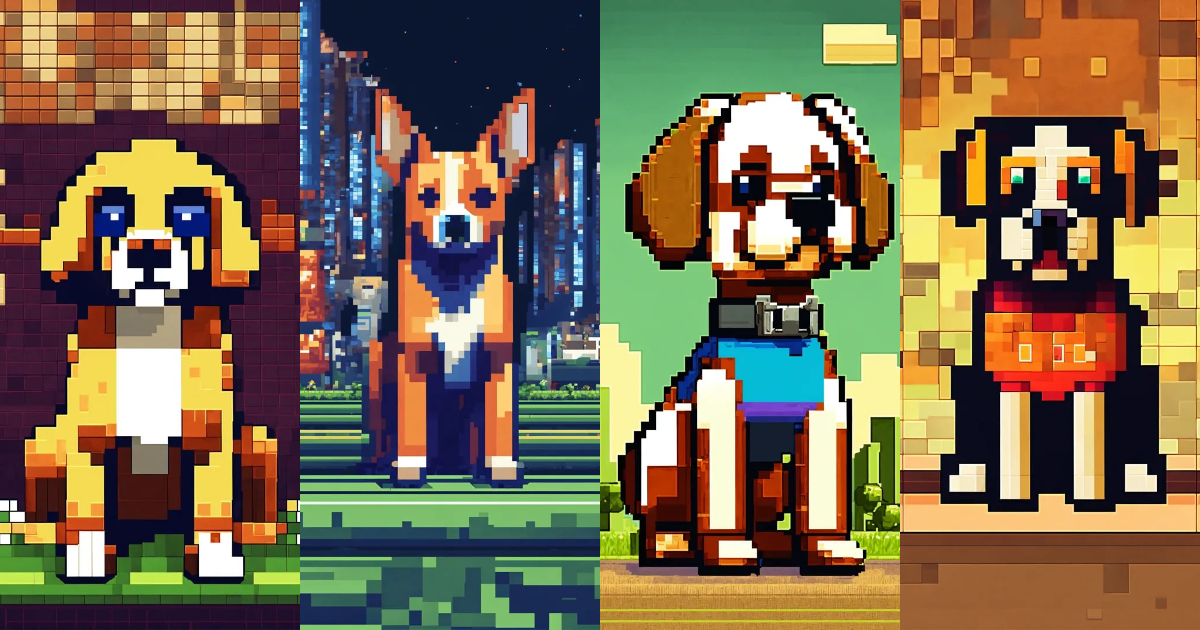 Lexica - Generate a picture of a dog a retro video game world as a ...