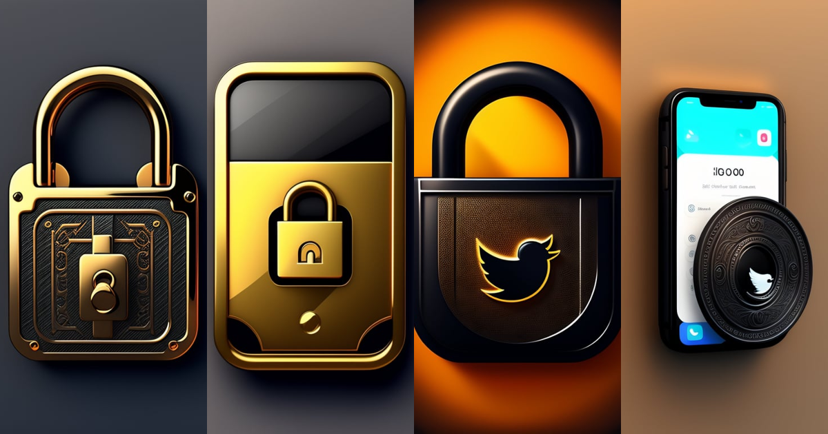 Lexica - IOS icon, lock Twitter in Iron basket, black color, doodle ...