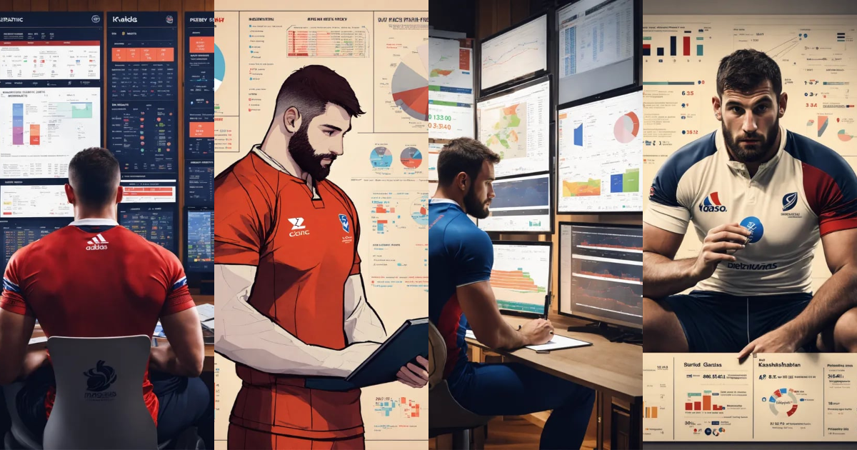 Lexica - Portrait of a french rugby player analyzing statistics from ...