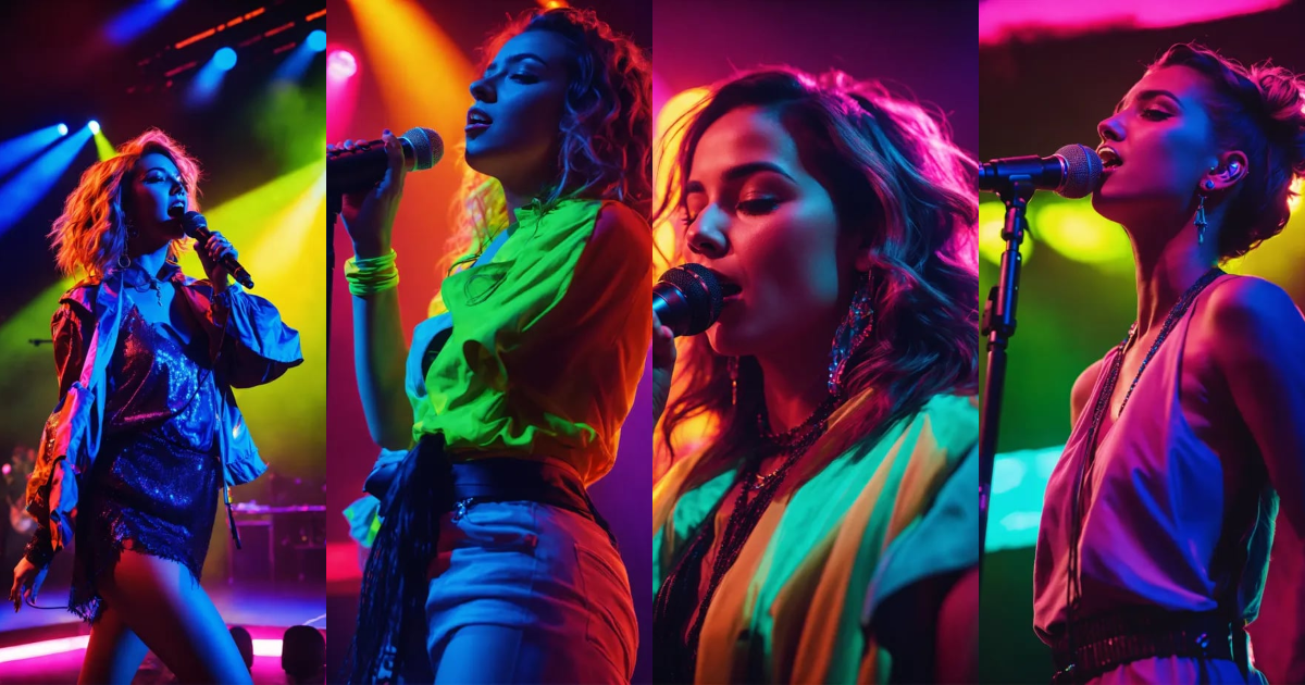 Lexica - Cinematic photography, modern, female singer on stage ...