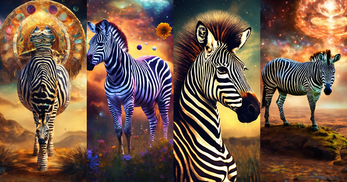 Lexica - The brain hovering over the zebra comes out of the ...