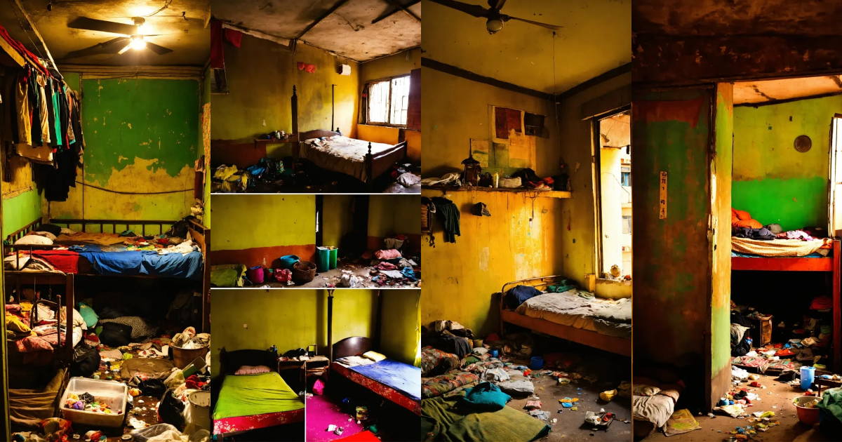 Lexica - Slum, poor, bedroom, messy