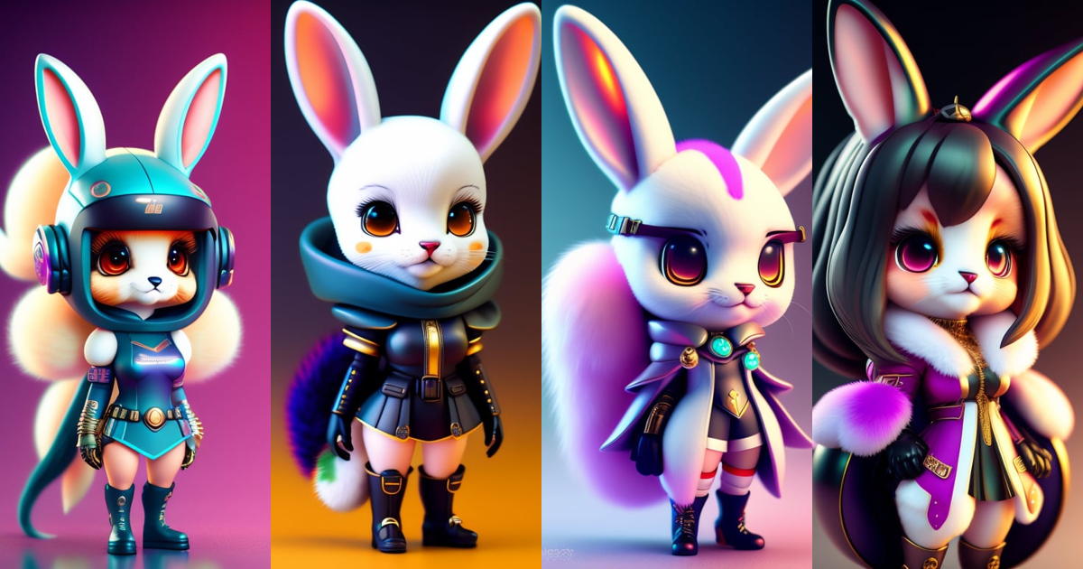 Lexica - Cute and adorable cartoon anthropomorphic female rabbit in ...
