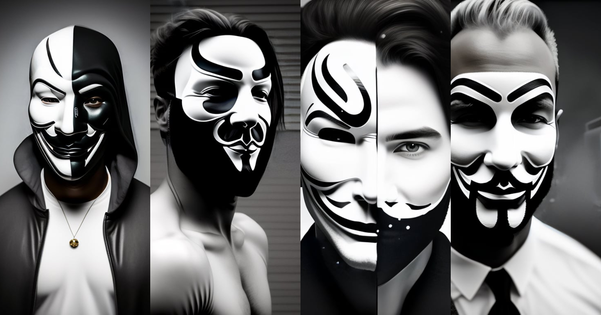 The Anonymous Mask. Monochrome Editorial Photography