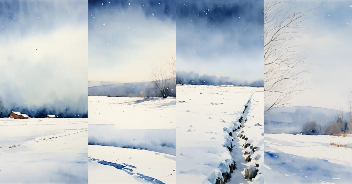 Lexica - Very minimal landscape of clean white snow on the ground, with ...